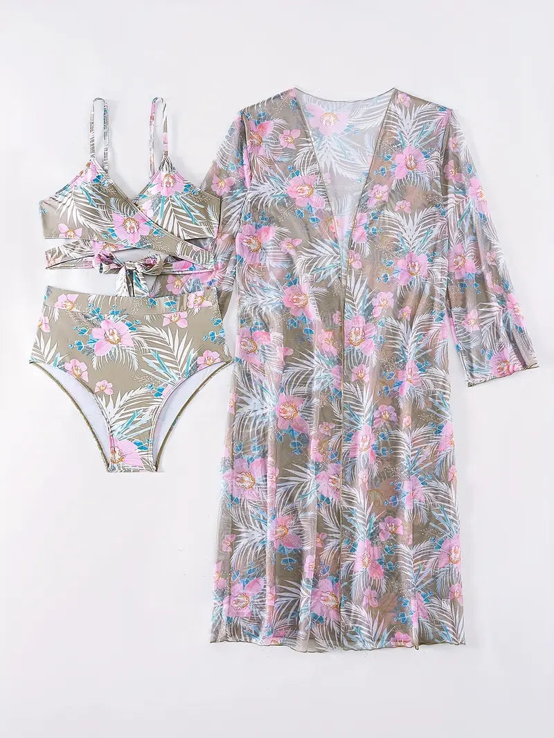 Set mujer Playa Playa Cristal (kimono + bikini) – Clásico, cómodo y con alma tropical