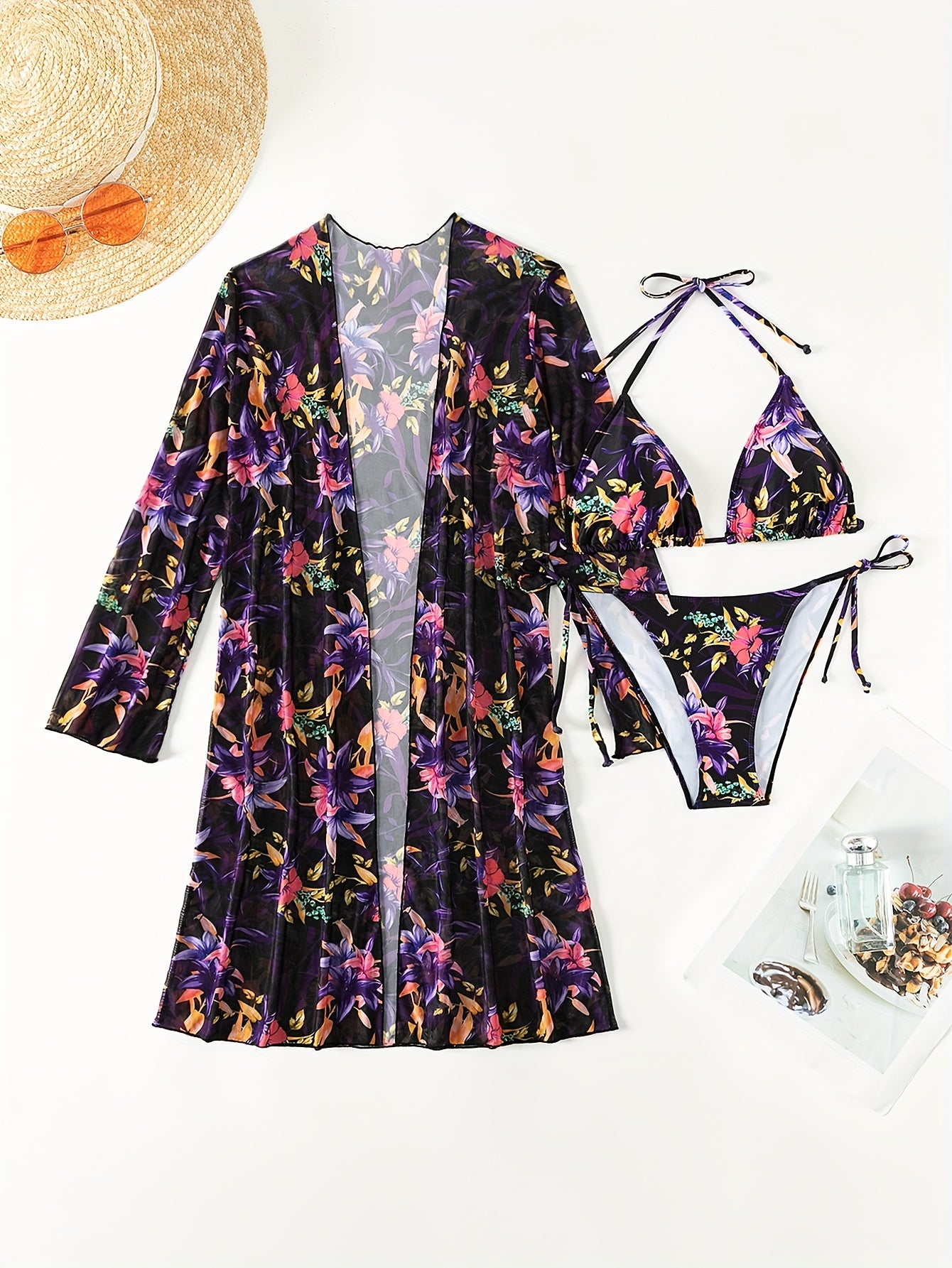 Set mujer Playa Bahia Solano Bikini + kimono